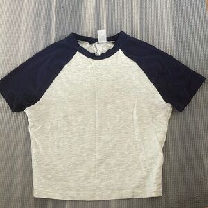 Navy sleeve baby tee